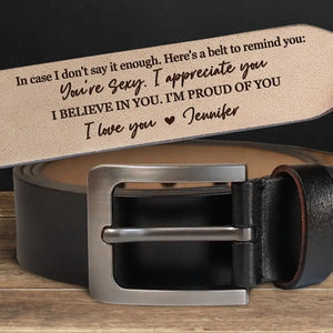 Votre sourire me fait sourire - Ceinture en cuir gravée personnalisée pour couple - Cadeau pour mari, petit ami, anniversaire