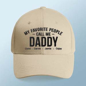 Mes personnes préférées m'appellent papa - Casquette brodée personnalisée en famille - Fête des pères, cadeau pour papa