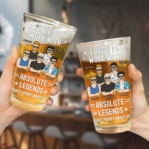 J'ai travaillé avec Absolute Legends - Verre à bière personnalisé - Cadeau de remerciement et de départ à la retraite pour collègues, amis de travail, collègues