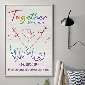 Fier d'aimer qui j'aime, Couples LGBTQ+ - Cadeau pour couples, Affiche verticale personnalisée