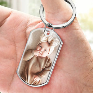 Porte-clés personnalisé avec photo « Papa, ta sécurité est notre priorité » - Cadeau d'anniversaire pour papa