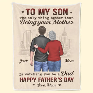 Je te regarde devenir papa - Couverture familiale personnalisée - Cadeau de fête des pères pour fils