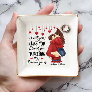 Nos cœurs parlent la même langue - Plat à bijoux personnalisé pour couple - Cadeau pour mari et femme, anniversaire