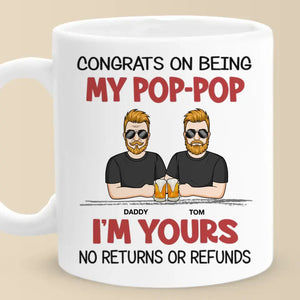 Nous sommes à vous, aucun retour ni remboursement - Tasse personnalisée familiale - Fête des pères, cadeau pour papa, grand-père