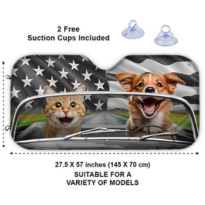 Pare-soleil personnalisé pour pare-brise de voiture, protection de vitre de voiture, cadeau pour propriétaires et amoureux des animaux.