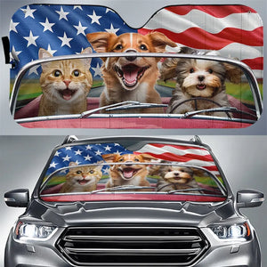 Pare-soleil personnalisé pour pare-brise de voiture, protection de vitre de voiture, cadeau pour propriétaires et amoureux des animaux.