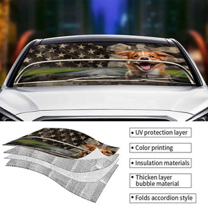 Pare-soleil personnalisé pour pare-brise de voiture, protection de vitre de voiture, cadeau pour propriétaires et amoureux des animaux.
