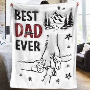 Couverture personnalisée « Meilleur Papa de tous les temps » avec effet gonflable 3D - Cadeau pour la fête des pères, papa ou grand-père