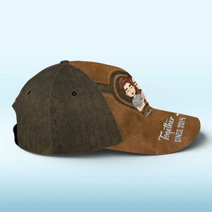 Ensemble depuis - Chapeau personnalisé pour couple, casquette classique à imprimé intégral - Cadeau pour mari et femme, anniversaire