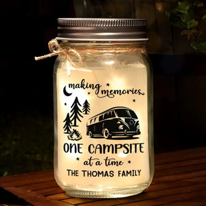 La maison est là où vous la garez - Lampe de camping personnalisée en pot Mason - Cadeau pour couple, mari, femme, amoureux du camping