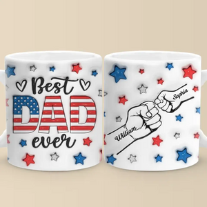 La famille signifie que personne n'est laissé pour compte - Mug personnalisé avec effet gonflé 3D - Cadeau pour la fête des pères