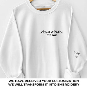Maman, son amour est inconditionnel - Sweat-shirt brodé personnalisé pour la famille - Cadeau pour maman, grand-mère