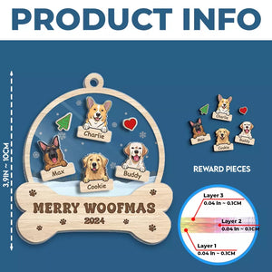 Aboiements autour du sapin de Noël – Ornement personnalisé à 3 étages pour chien – Cadeau de Noël pour propriétaires et amoureux des animaux