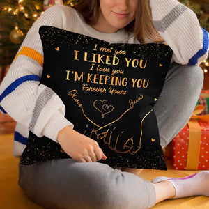 Ensemble, célébrons notre lien indéfectible ! Coussin personnalisé pour couple - Cadeau pour mari et femme, anniversaire