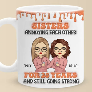 Un frère ou une sœur est à la fois votre miroir et votre opposé - Mug personnalisé 3D à effet gonflé - Cadeau pour frères et sœurs