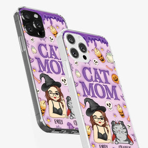 Les chats savent nous faire sourire – Coque de téléphone transparente personnalisée avec effet gonflable 3D – Cadeau d'Halloween pour les propriétaires et les amoureux des animaux