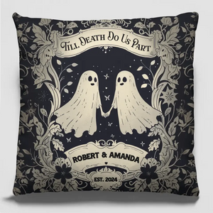 Coussin personnalisé « Hanging With My Boo » pour couple – Cadeau d'Halloween pour mari et femme, anniversaire