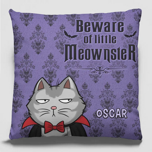 Bienvenue, chers mortels ! Coussin personnalisé pour chat ! Cadeau d'Halloween pour les propriétaires et les amoureux des animaux.