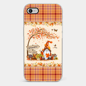 Oh My Gourd I Love Fall - Coque de téléphone transparente personnalisée pour famille - Cadeau d'automne pour grand-mère