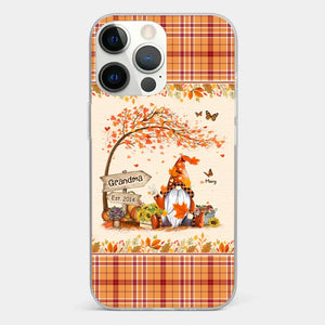 Oh My Gourd I Love Fall - Coque de téléphone transparente personnalisée pour famille - Cadeau d'automne pour grand-mère