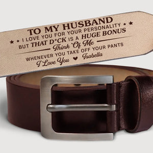 À mon mari, je t'aime - Ceinture en cuir gravée personnalisée pour couple - Cadeau pour mari, anniversaire