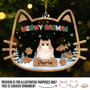 Meowy Catmas - Ornement personnalisé à 3 étages pour chat - Cadeau de Noël pour les propriétaires et les amoureux des animaux