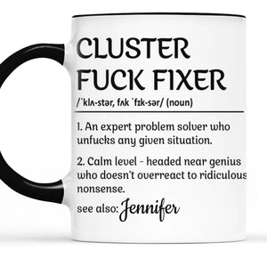 Un résolveur de problèmes capable de gérer n'importe quelle situation - Tasse personnalisée avec accents pour collègue - Cadeau de Noël pour collègues, amis de travail, collègues