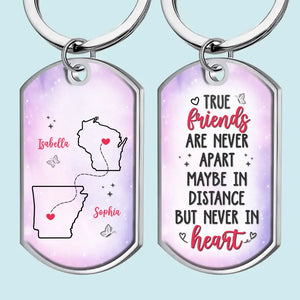 Les vrais amis se soutiennent mutuellement - Porte-clés personnalisé Bestie - Cadeau pour meilleures amies, meilleures amies, sœurs