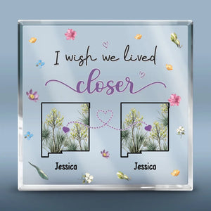 La distance ne peut briser un lien aussi fort - Plaque acrylique carrée personnalisée Bestie - Cadeau pour meilleures amies, meilleures amies, sœurs
