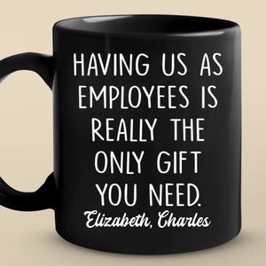 Tous sourires avec mes collègues de travail - Tasse noire personnalisée pour collègue - Cadeau pour collègues, amis de travail, collègues