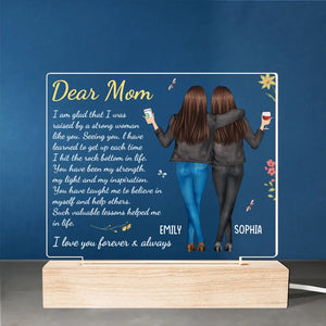 Je t'aime pour toujours et à jamais - Lumière LED 3D personnalisée en forme de famille - Cadeau pour maman, fille
