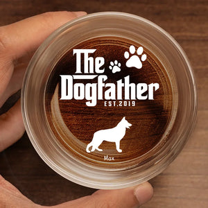 The Dogfather - Verre à whisky personnalisé avec chien - Cadeau pour les propriétaires et les amoureux des animaux