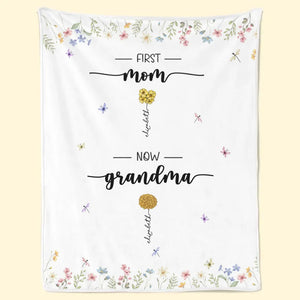 D'abord maman, maintenant grand-mère - Couverture familiale personnalisée - Cadeau pour maman et grand-mère