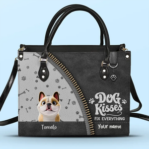 Coup de foudre ! Sac à main en cuir personnalisé pour chien ! Cadeau pour propriétaires et amoureux des animaux.