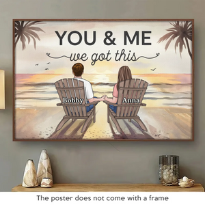 Nous sommes une équipe - Affiche horizontale personnalisée pour couple - Cadeau pour mari et femme, anniversaire