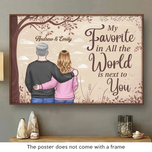 Ensemble, toujours mieux ! Affiche horizontale personnalisée pour couple - Cadeau pour mari et femme, anniversaire