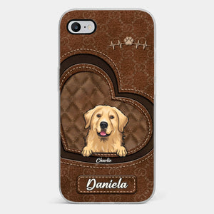 L'amour grandit à chaque empreinte de patte - Coque de téléphone transparente personnalisée pour chien et chat - Cadeau pour propriétaires et amoureux des animaux