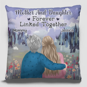Un amour inconditionnel pour toujours - Coussin personnalisé pour la famille - Cadeau pour maman et fille