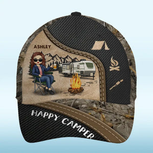 Vivez votre rêve, style campeur heureux - Chapeau de camping personnalisé, casquette classique à imprimé intégral - Cadeau pour les amateurs de camping