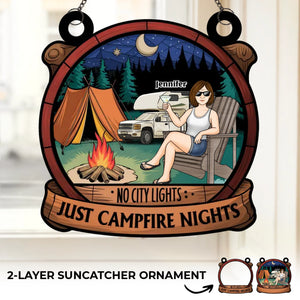 No City Lights - Décoration de fenêtre personnalisée pour camping - Cadeau idéal pour les amateurs de camping