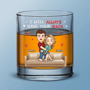 Je te soutiendrai toujours - Verre à whisky personnalisé pour couple - Cadeau pour mari et femme, anniversaire