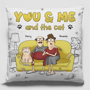 Toi, moi et le chaos des chats - Coussin personnalisé pour chat - Cadeau pour les propriétaires et les amoureux des animaux