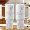 The Hands That Raised Us, The Love That Guides Us - Family Personalized Custom Engraved 40oz Tumbler With Handle - Mother's Day, Gift For Mom, Grandma