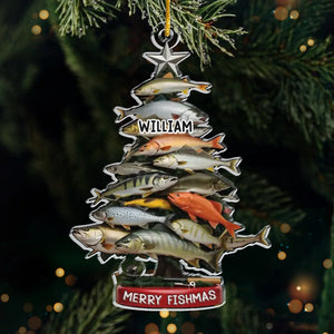 Custom Acrylic Ornament - Personalized Christmas Birthday Fishing Gifts For Fisherman - Have Yourself A Reel Merry Fishmas