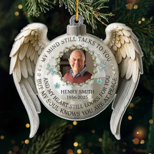 Custom Photo Acrylic Ornament - Personalized Christmas Memorial Sympathy Gifts For Loss Of Mom, Dad - Your Light Stays With Us Always
