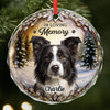 Custom Photo Circle Glass Ornament - Personalized Pet Christmas Memorial Sympathy Gifts For Dogs, Cats - Warm Memories Forever Loved