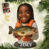 Custom Photo Acrylic Ornament - Personalized Christmas Birthday Fishing Gifts For Fisherman - Little Hands, Big Fishing Adventures