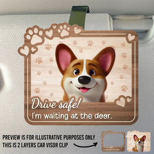Nous vous surveillons - Clip de pare-soleil de voiture personnalisé pour chien et chat - Cadeau pour propriétaires d'animaux et amoureux des animaux
