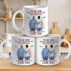 Tasse personnalisée « Fier de toi » – Cadeau pour la fête des pères et pour son fils