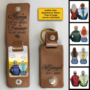 You're Forever In My Heart - Personalized PU Leather Keychain - Memorial Gift, Sympathy Gift